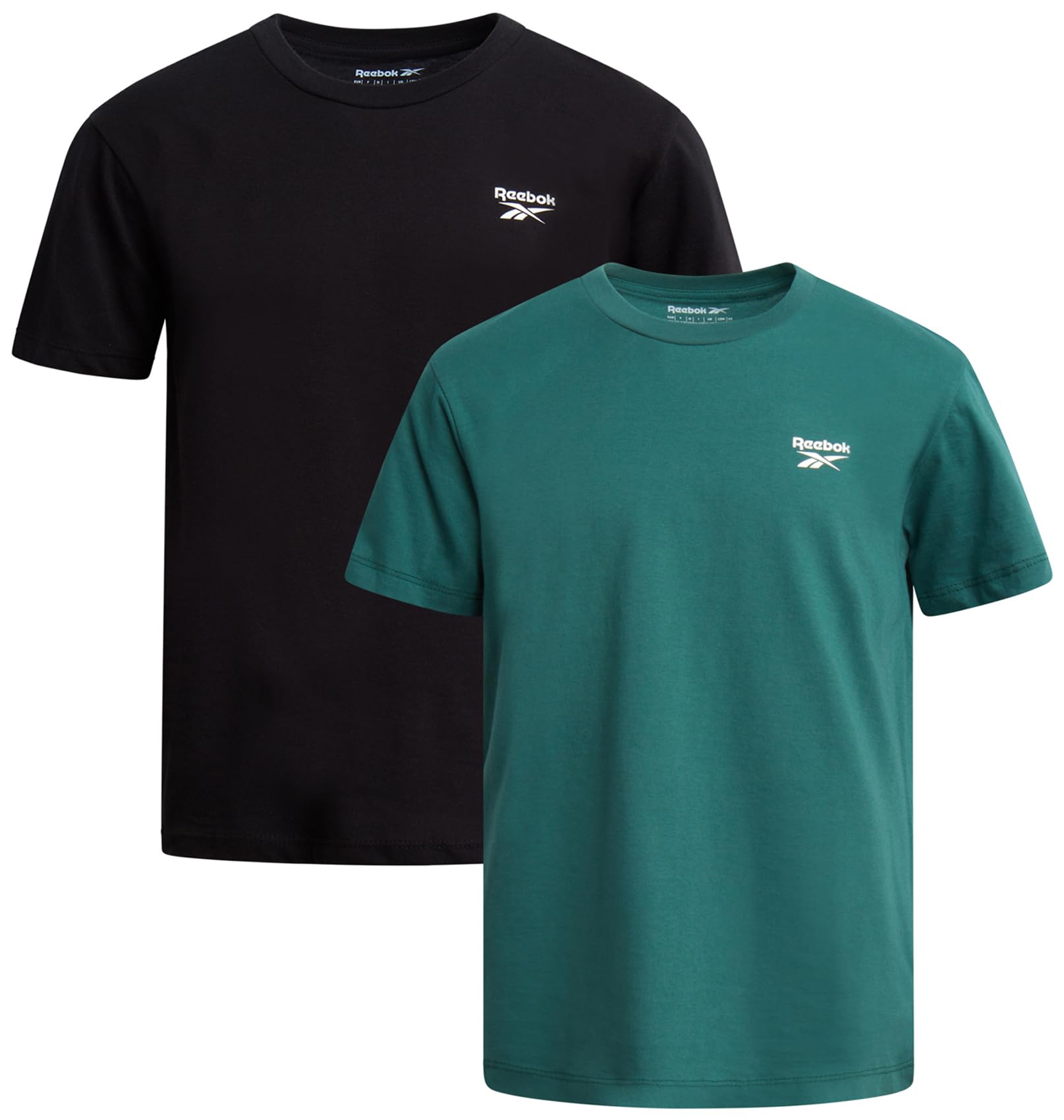 Reebok Boys Shirts - 2 Pack Short Sleeve Logo Cotton T Shirt for Boys - Summer Kids Clothes T-Shirts for School and Play